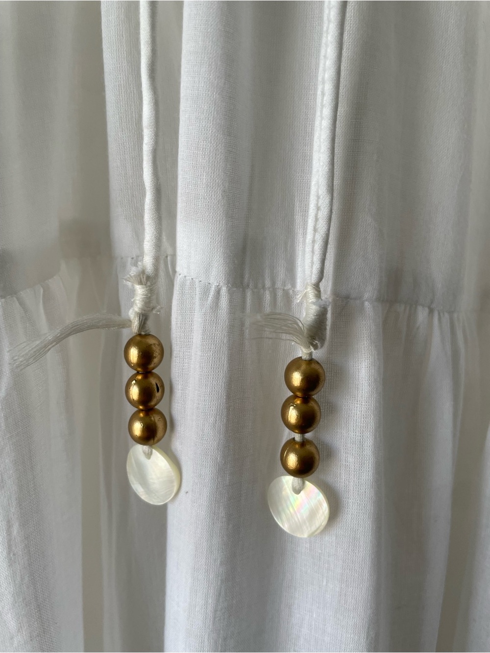 True Destinations White Cotton Boho Maxi Dress L - Picture 5 of 11
